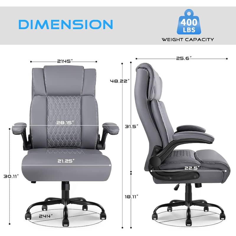 BOSSIN Executive Office Chair,Big and Tall Office Chair with Ergonomic,High Back,and Lumbar Support