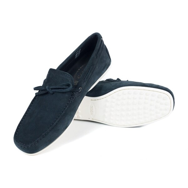 navy suede moccasins