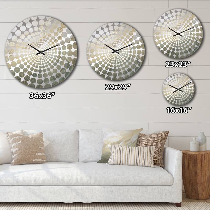 Designart "Gold And Grey Line Art In Motion I" Gold Abstract Line Art Clocks Modern Oversized Wall Clocks For Entryway