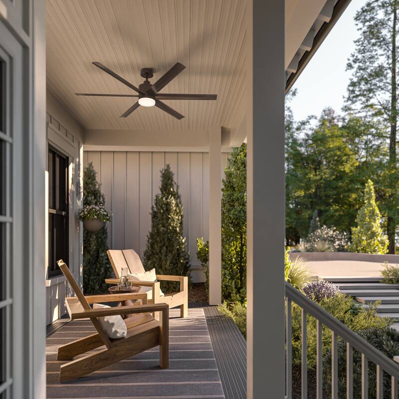 Kichler Lighting Loa 65 Inch Ceiling Fan with Satin Etch Glass in Satin Natural Bronze with Satin Natural Bronze Blades