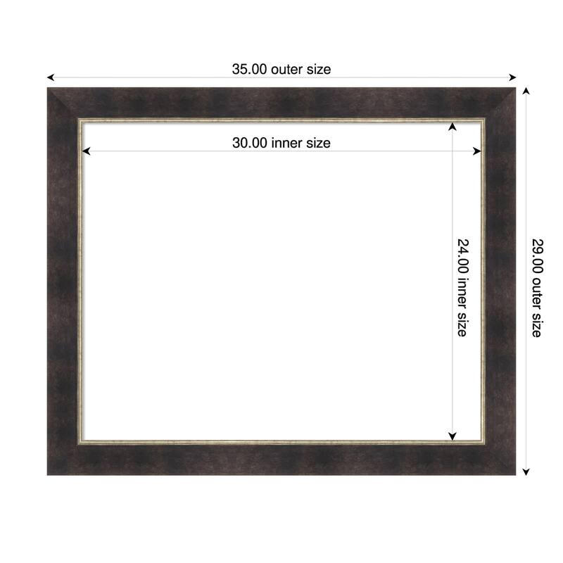 Odin Antique Bronze Framed Dry Erase Magnetic Board - 35 x 29 in