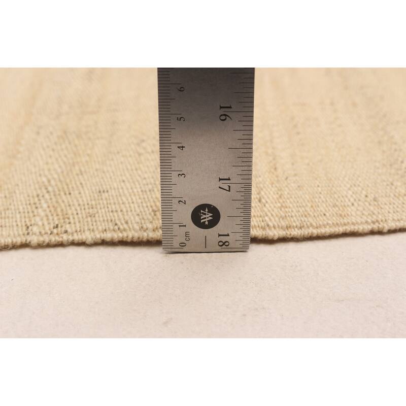 ECARPETGALLERY Flat-Weave Boho Cream, Brown Wool Kilim - 7'3 x 10'4