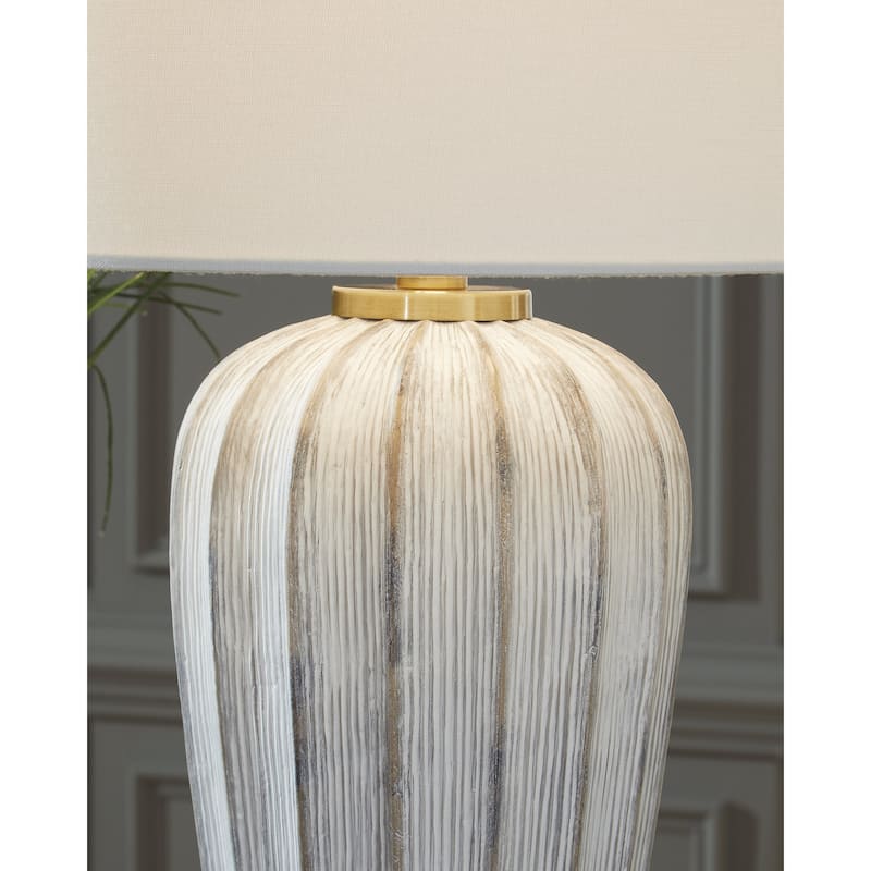 Signature Design by Ashley Lanwell Gray Table Lamp - 18" W x 18" D x 33" H