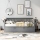 preview thumbnail 1 of 72, Elegant Design Daybed with Trundle Bed, Wooden Sofa Bed for Bedroom Living Room, Wood Platform Bed Frame for Kids Teens Guests Grey - Twin
