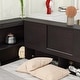 preview thumbnail 5 of 19, Full Floor Bed with L-shaped Bookcases, sliding doors, without slats for Small Space, Living Room, Apartment