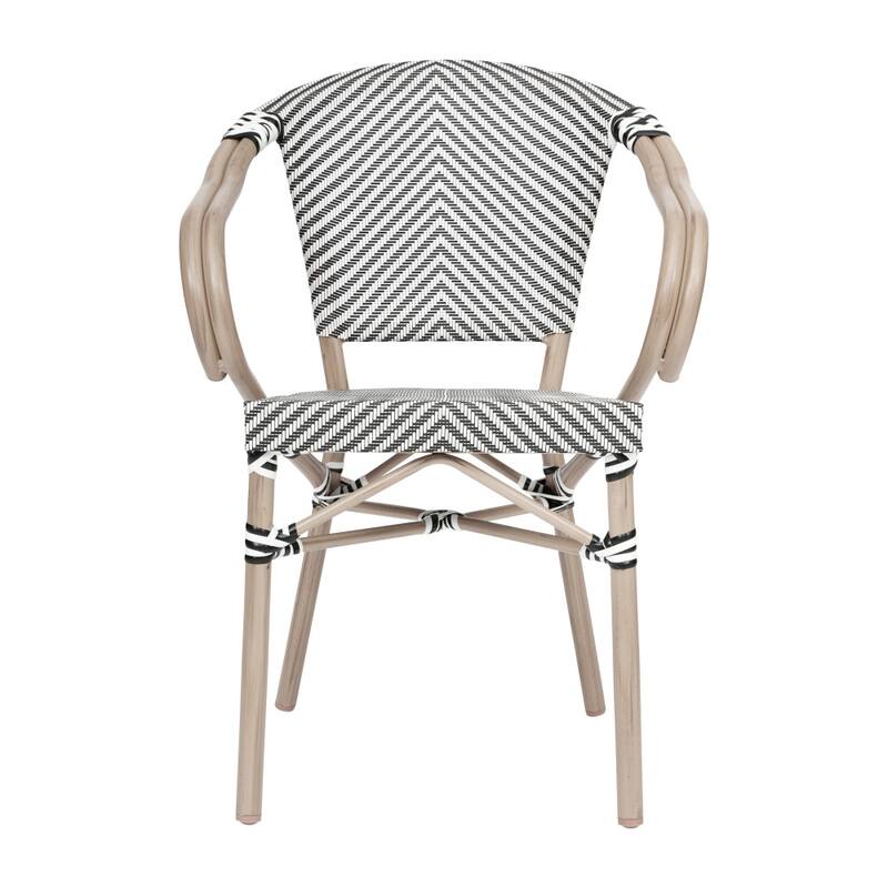 4 Pack All-Weather Commercial Paris Chairs with Arms and Metal Frame