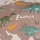 preview thumbnail 2 of 6, Kids Rug Play Mat with World Map & Dinosaurs in Beige