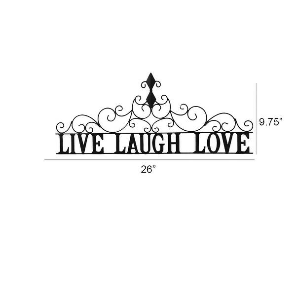 Shop Benzara Live Laugh Love Metal Wall Decor Black Overstock