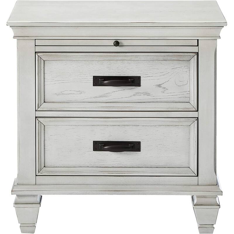 White 2 Drawer 28 in. W Nightstand with Sturdy Hardware and Ample Storage