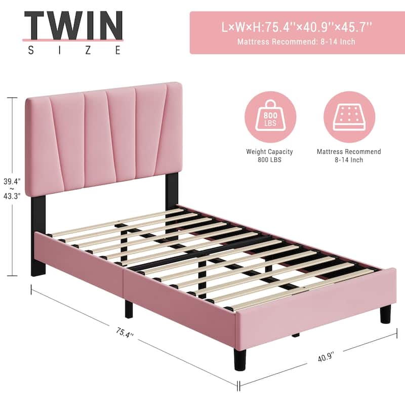 Bed Frame with Adjustable Headboard