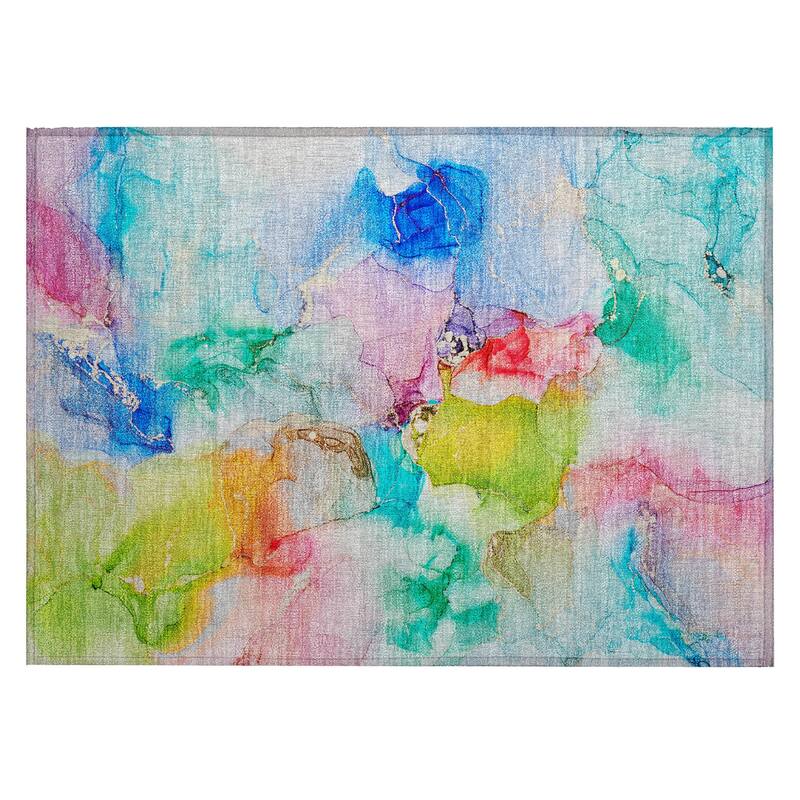 Dava Unique Abstract Weather Resistant Versatile Elegance Runner Outdoor Rug