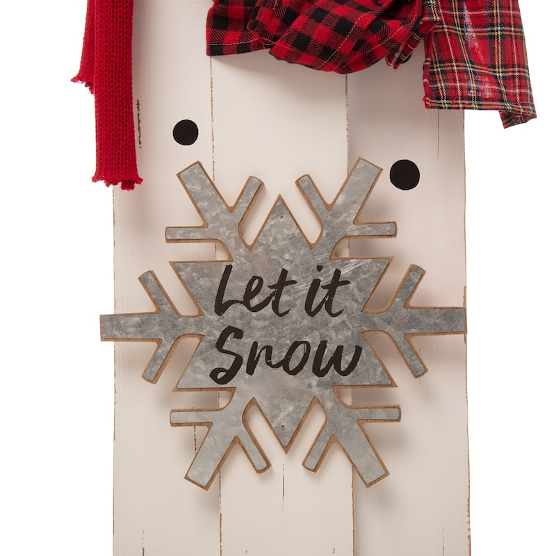 Glitzhome 35"H Wooden Deer or Snowman or Gnome Family Porch Decor