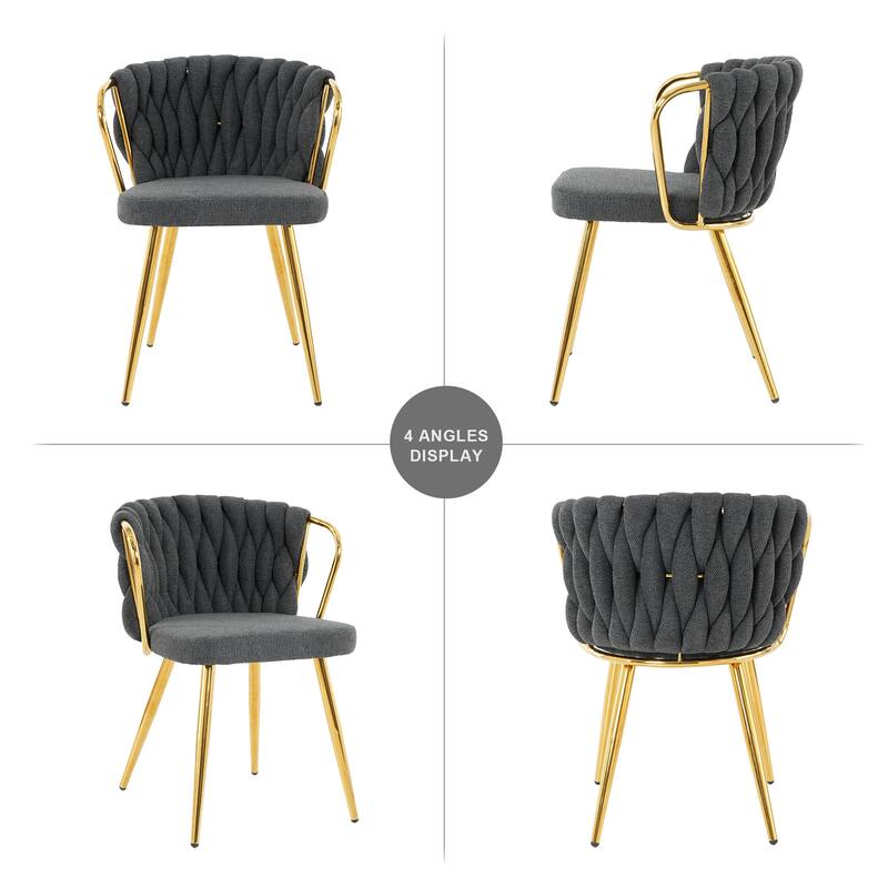 Modern Dining Chair with Metal Legs (Set Of 2)