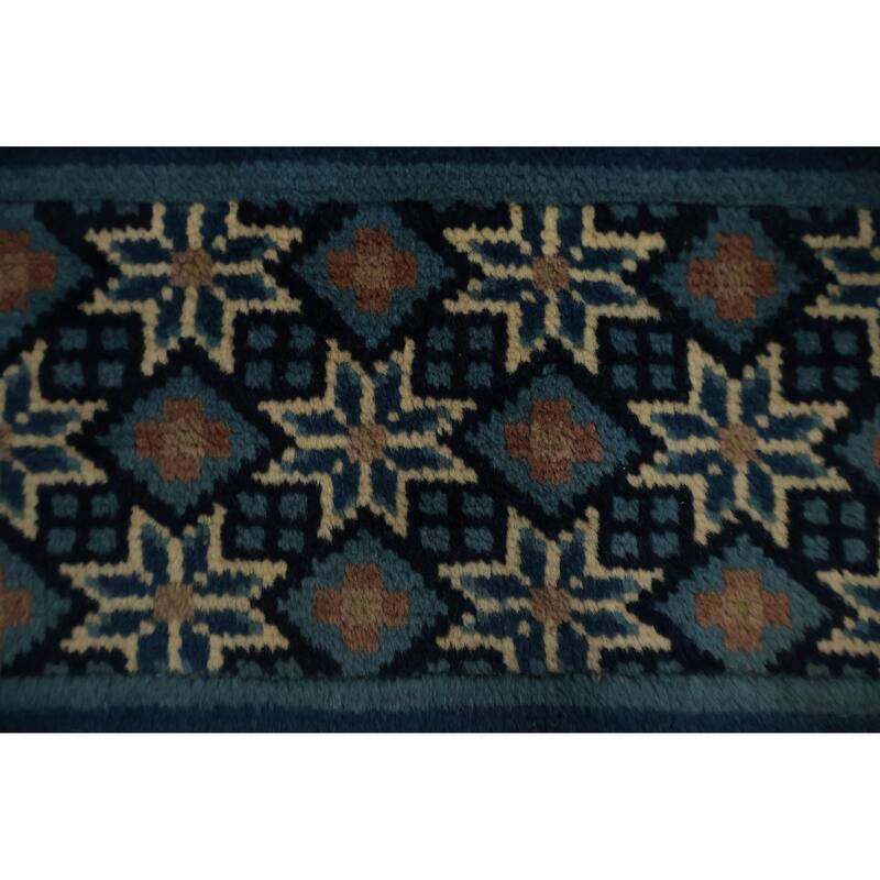 Hand Knotted Oriental 100% Wool Carpet Traditional Medallion Oranges & Rust Art Deco Area Rug - 8' 11'' X 6' 0''