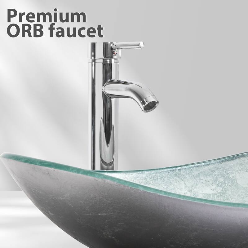 48" Bathroom Vanity Set Vessel Sink Faucet W/ Small Cabinet Combo