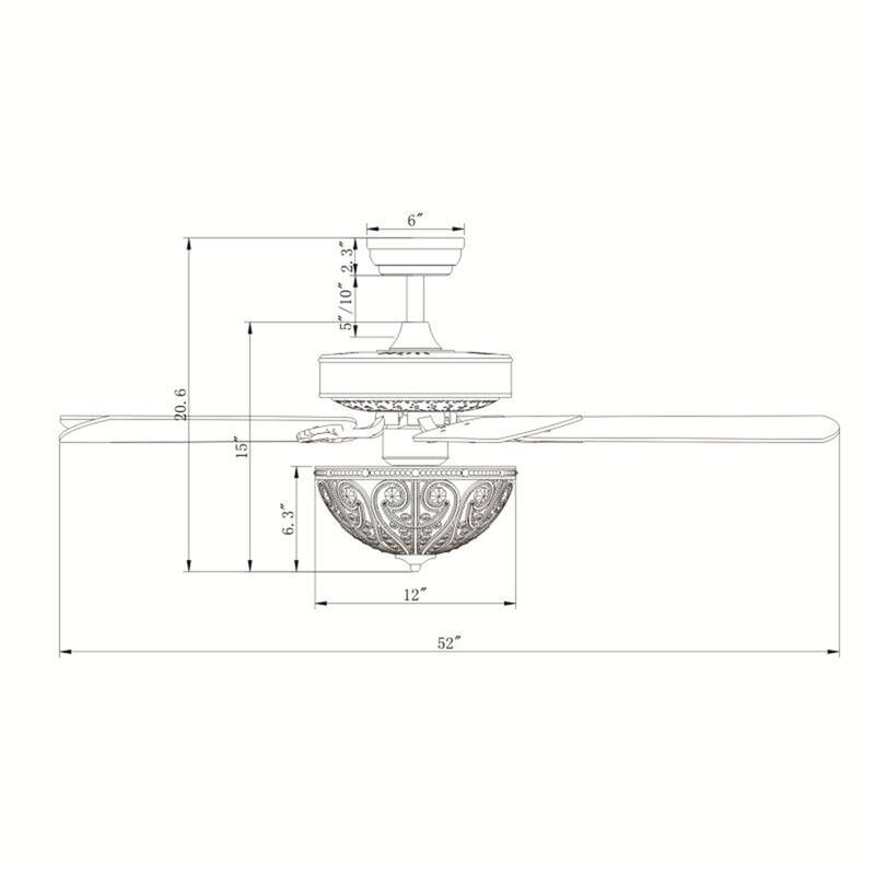 Oil Rubbed Bronze 5-blade 48-inch Crystal Ceiling Fan (Optional Remote)