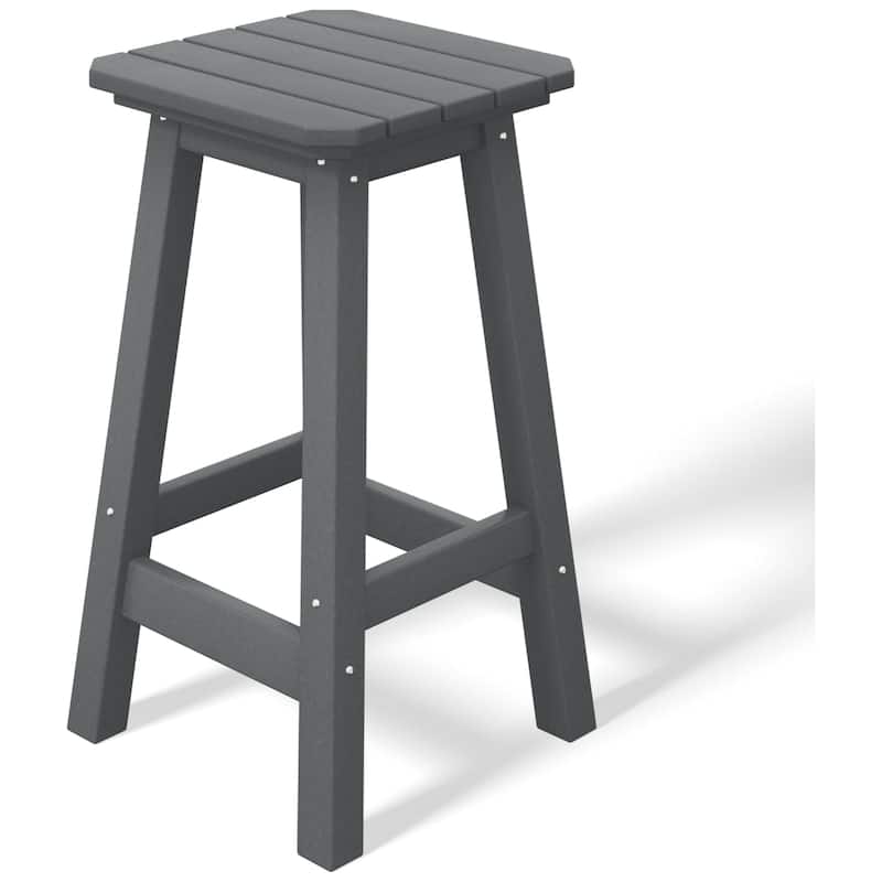 Laguna Hdpe All Weather Outdoor Patio 24" Square Counter Stool (Set Of 2)