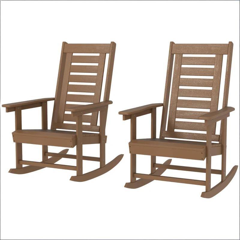 GDFStudio - Oliver Classic HDPE Outdoor Rocking Chair Set