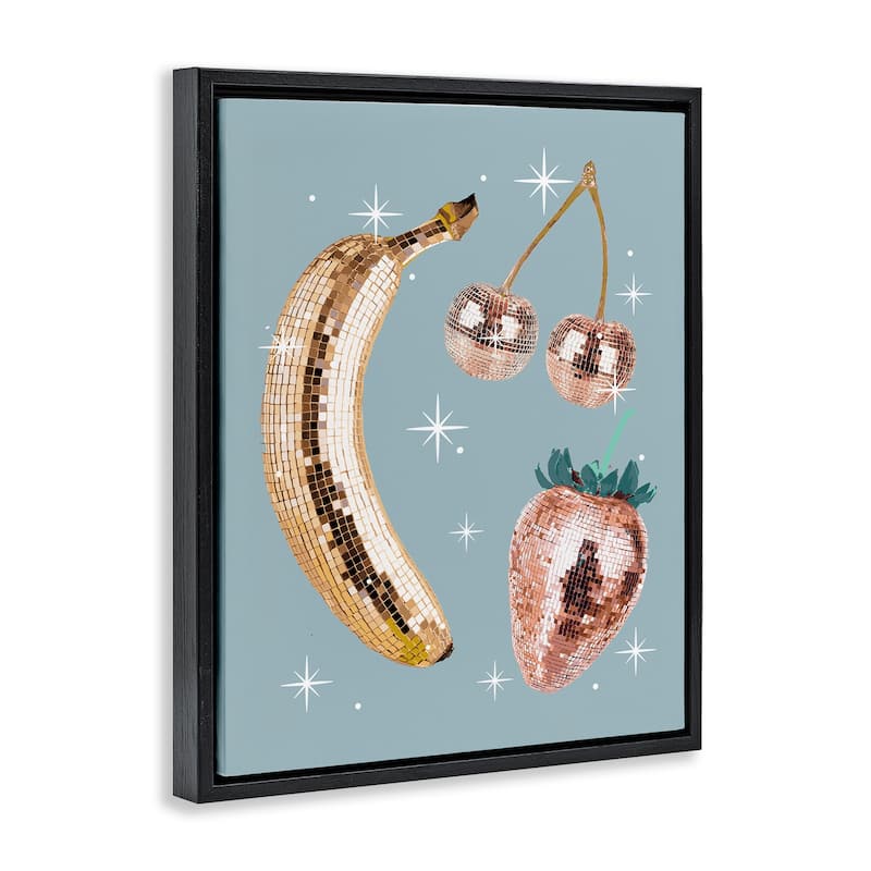 Stupell Luminous Glam Fruits Framed Floater Canvas Wall Art Design By Lil' Rue