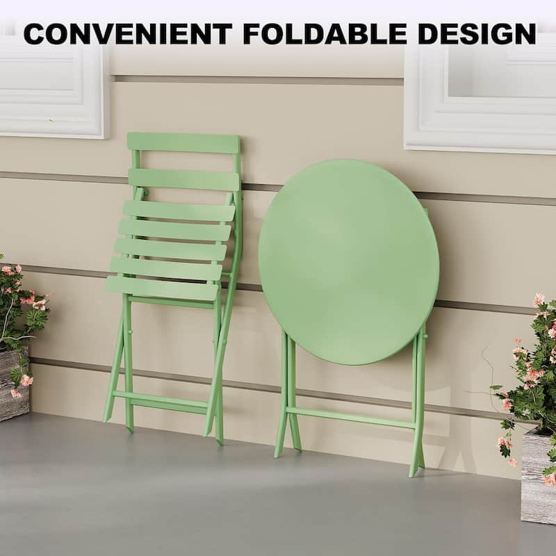3-Piece Patio Bistro Set Folding Bistro Table and 2 Chairs