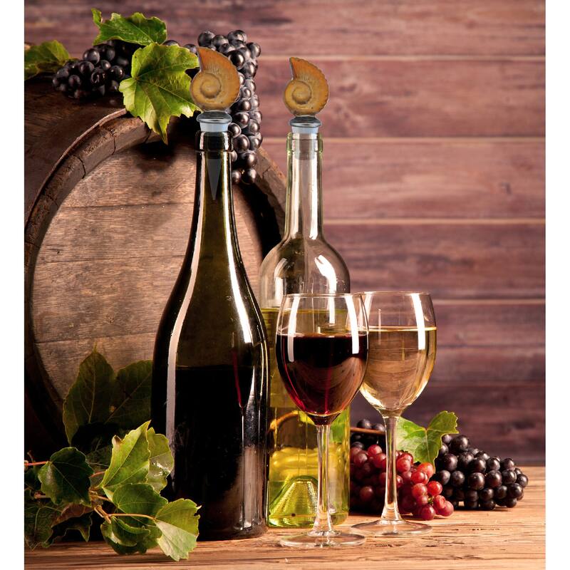 Cheers Nautilus Sea Shell Glass Wine Stopper - Vacuum Seal Reusable - 5 inches