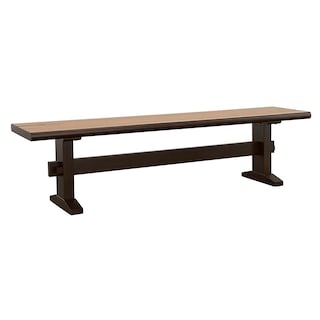 Bexley Natural Honey and Smokey Black Wood Dining Bench