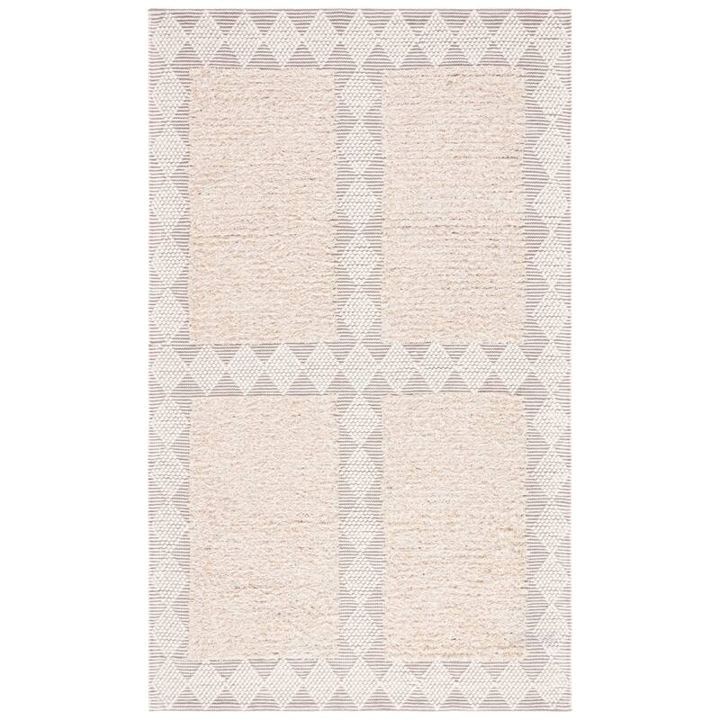 SAFAVIEH Handmade Natura Zissel Boho Wool Rug - 6' Square - Beige/Ivory