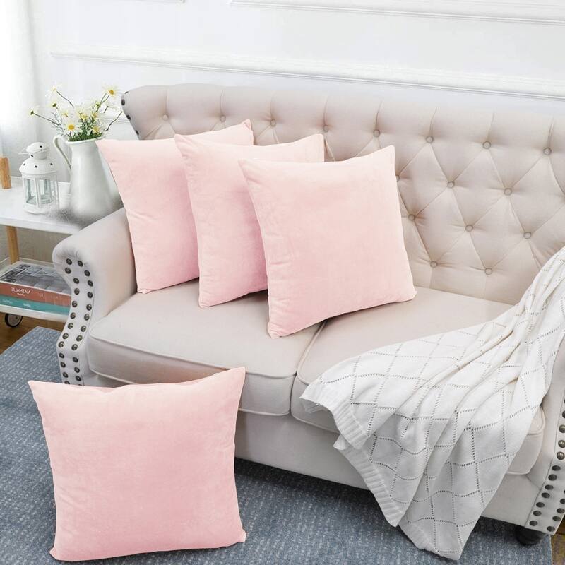 Supersoft 20-inch Throw Pillow Covers (Set of 4) - Rose