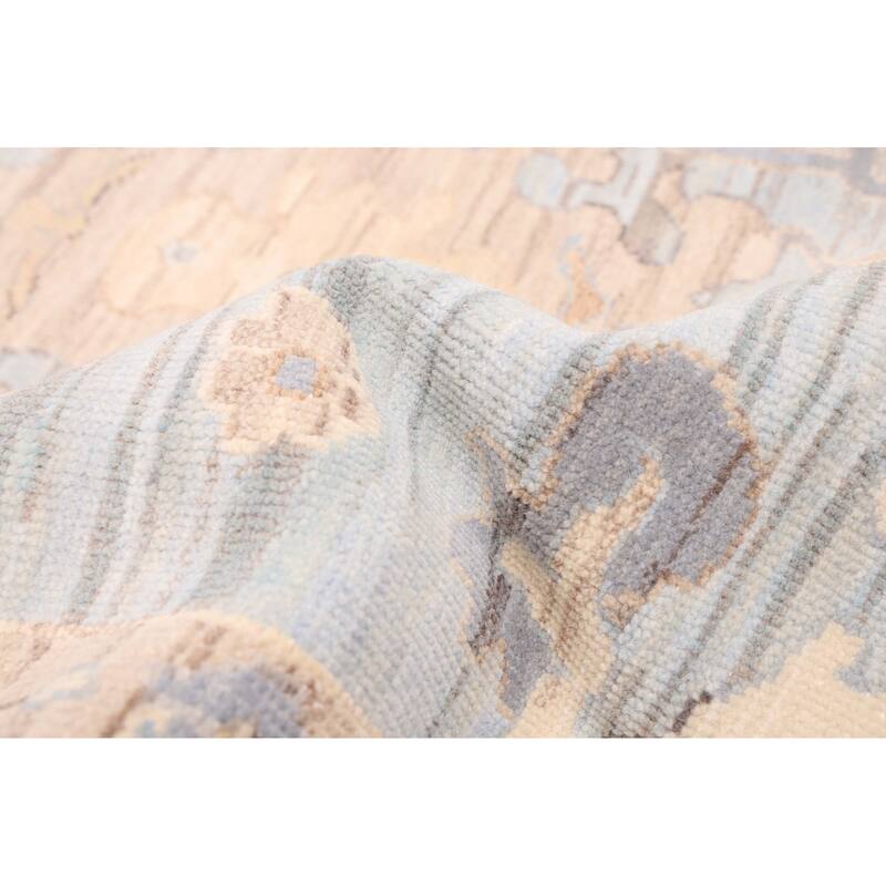 ECARPETGALLERY Hand-knotted Modern Oushak Light Blue Wool Rug - 9'0 x 11'10