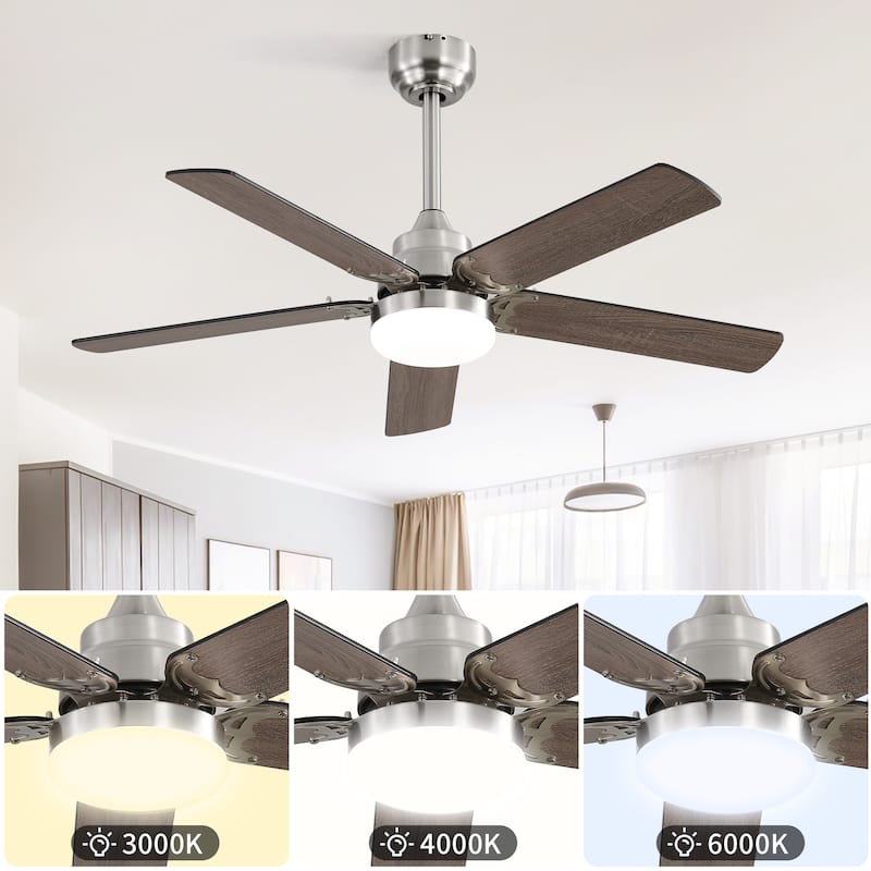 Quiet Energy-Efficient Reversible DC Motor Ceiling Fan with 6-Speed Remote Control & 3 Dimmable Light Colors