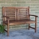 preview thumbnail 1 of 0, Contemporary Outdoor 2-Seat Garden Bench with Weather Resistant Wood Finish - 45L x 23W x 36H inches