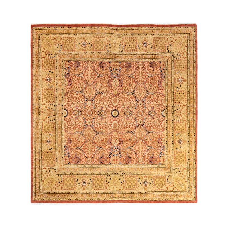 Overton Handknotted Wool Traditional Oriental Orange Square Area Rug - 6' x 9' - 6' x 9' - Rust