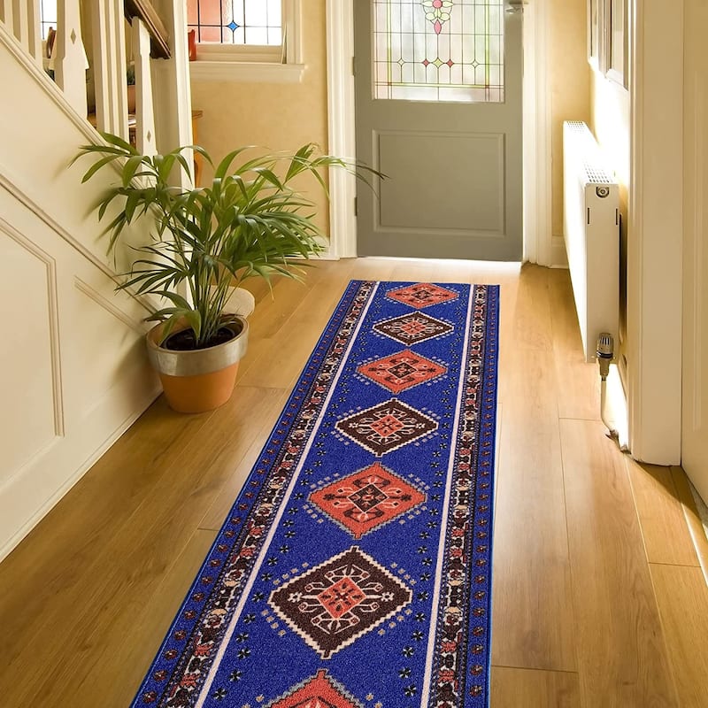 Custom Size Southwestern 26 Inch Wide Non-Slip Stair Runner Rug