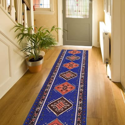 Custom Size Southwestern 26 Inch Wide Non-Slip Stair Runner Rug