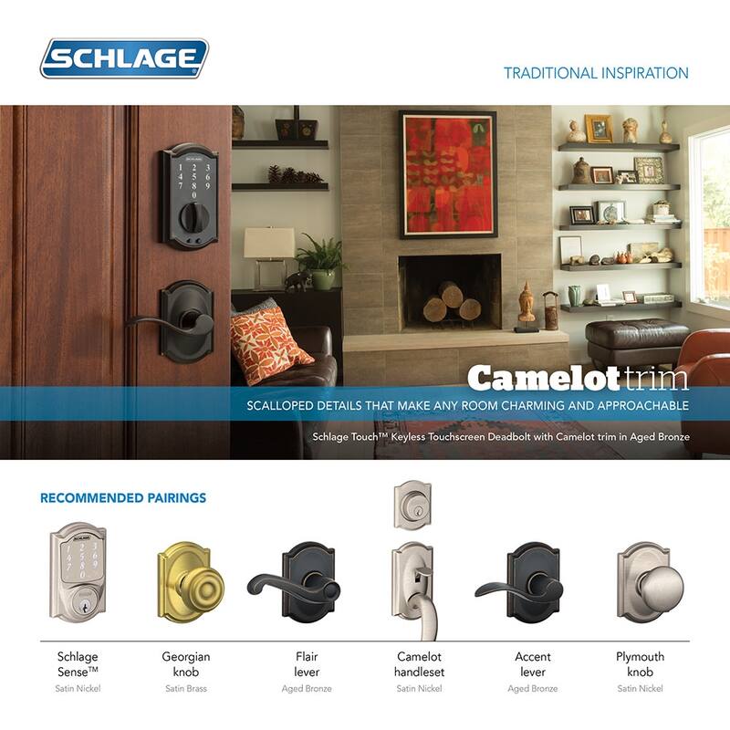 Schlage Camelot Lower Handle Set for Electronic Keypad with Left