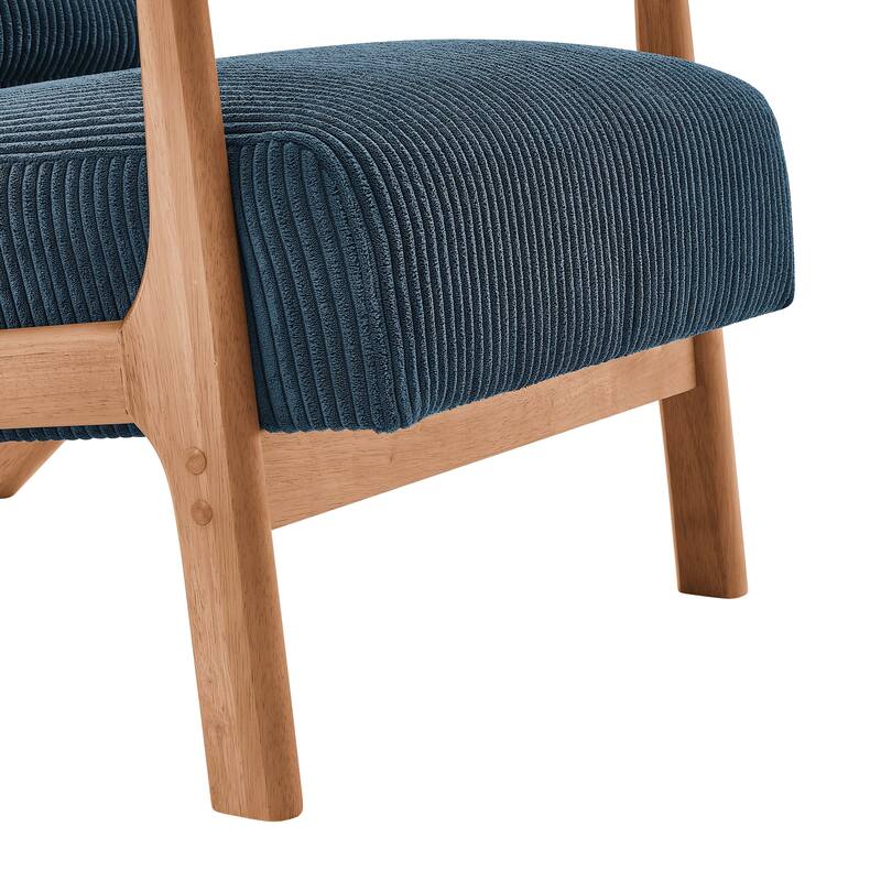 Lounge Chair with Wooden Frame - 32.25" D x 26" W x 30.5" H