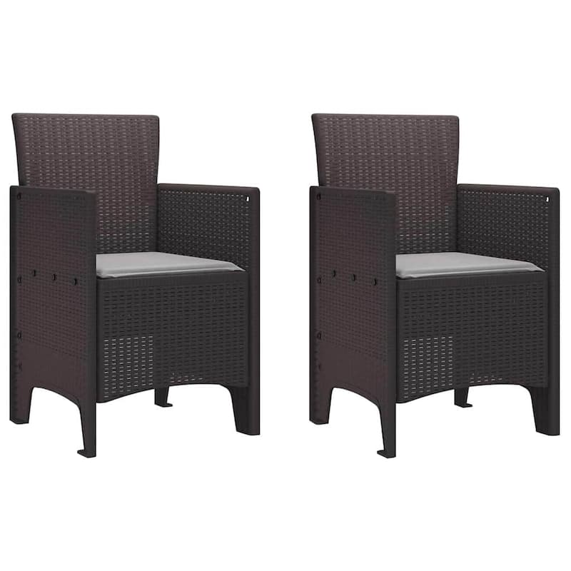 vidaXL Garden Dining Set 3/5 pcs Anthracite/Brown Polt rattan - 100 x 100 x 73 cm