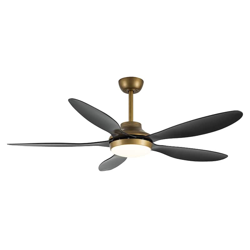 52" Antique Brass Smart Ceiling Fan with Light and Remote, App Control, Voice Control