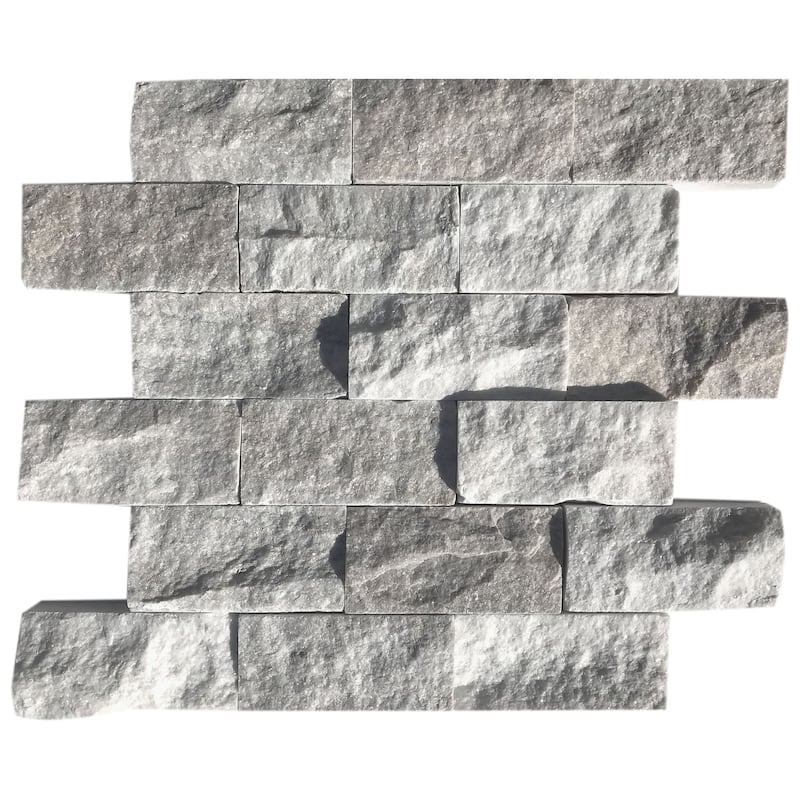 Apex Marble 2" x 4" Split Face Mosaic Tile - 5 Sheets (5.00 sf) - Grey