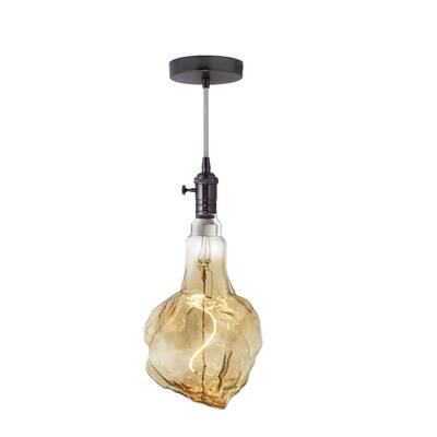 Bulbrite LED Grand Bulb and Pendant Kit of (1) 4 Watt Antique Glass 13" Glacier Shaped Bulb