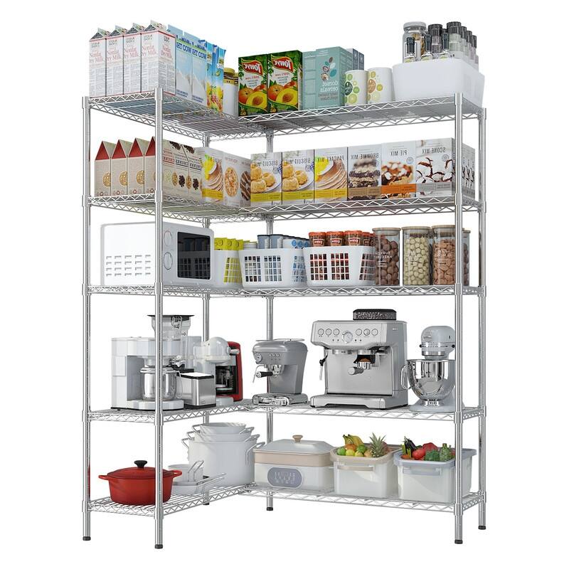 4-Tier Steel Height -Adjustable Storage Rack Heavy Duty Shelving Unit