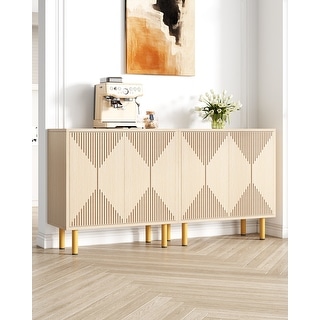 59 inches Modern White Storage Cabinet Set for Living Room, Dining Room, Garage