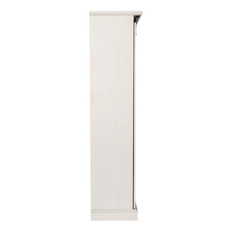 Farmhouse Storage Cabinet with Adjustable Shelves and Sliding Barn Door - 16.75"D x 36.25"W x 68"H