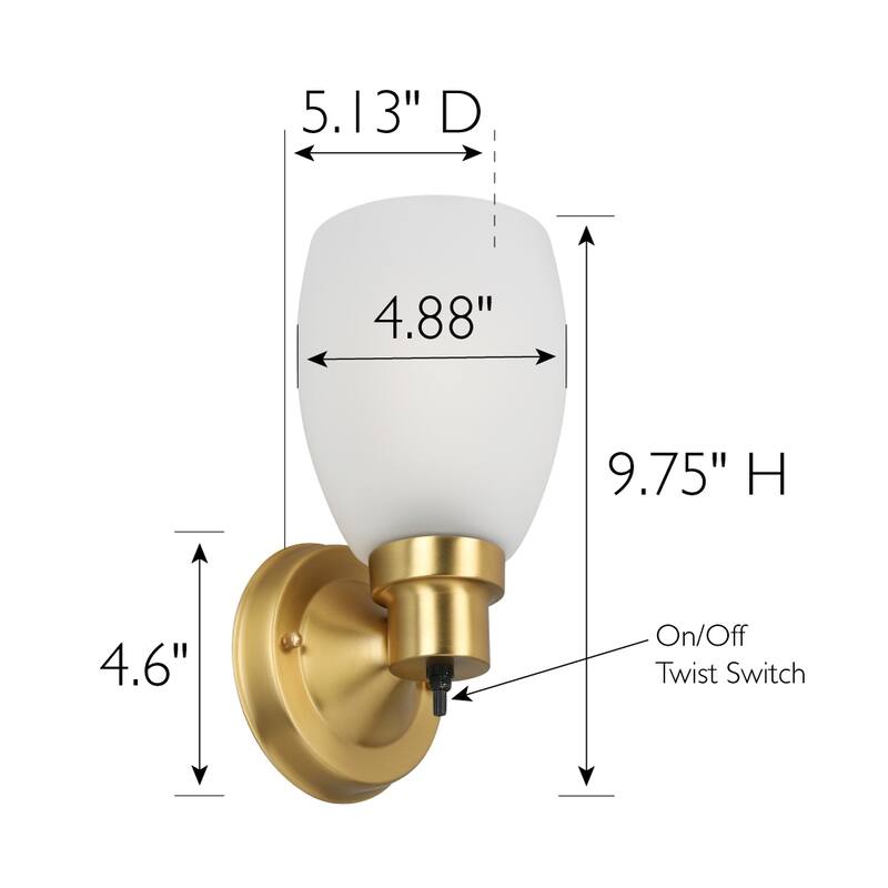 Lydia Transitional 1-Light Indoor Dimmable Wall Light - Satin Gold