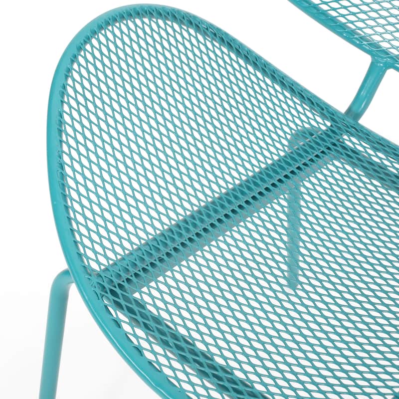 Roomfitters Modern Accent Chair, Stylish Mesh Patio Seating, Lightweight Durable Design for Comfort, Teal (Set of 2)