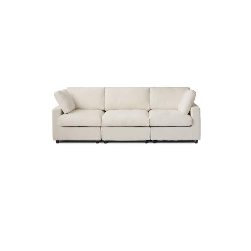 Modern Convertible Sectional Sofa Couch, 100" Cloud Modular Couches 3 Seat Sectional Sofas for Living Room