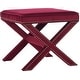 preview thumbnail 4 of 2, Safavieh Palmer X-bench Nailhead Red Velvet Ottoman