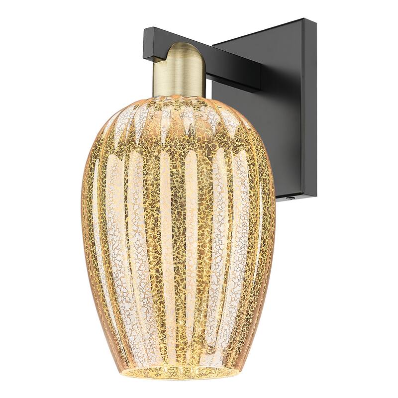 Innovations Lighting 716-1W-14-6 Preston Sconce Preston 14" Tall Wall - Black Antique Brass / Mercury