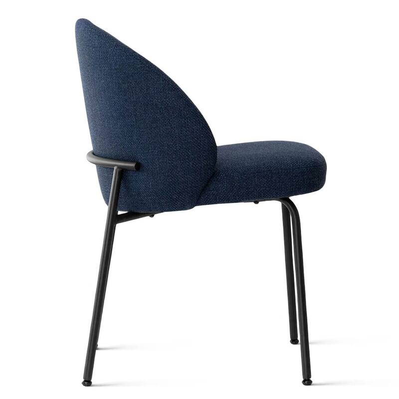 Modern Fabric Dining Chairs with Curved Back(Set of 2)