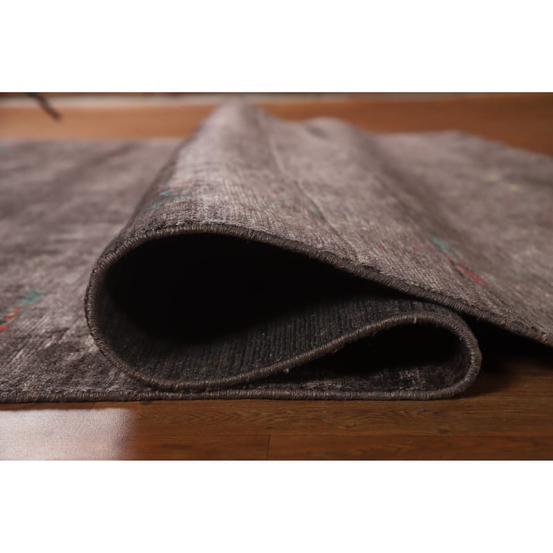 Hand Knotted Oriental 100% Wool Carpet Tribal Tribal Brown Gabbeh Area Rug - 9' 11'' X 7' 11''